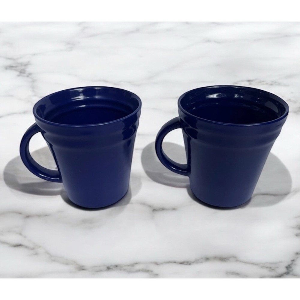 Rachael Ray Double Ridge Blue Raspberry Colbalt Mug Set Of 2 *NEW